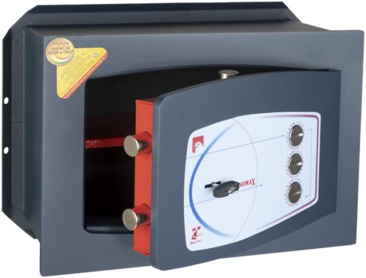 Technomax, Cassaforte a muro, Serie Gold Diplo modello GD/4, Apertura con Chiave a doppia mappa + Combinatore a 3 Volantini, Dimensioni mm. 270 (H) x 390 (L) x 200 (P)