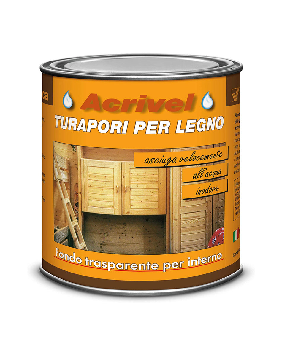 Fondo turapori all'acqua per legno trasparente ACRIVEL VELECA