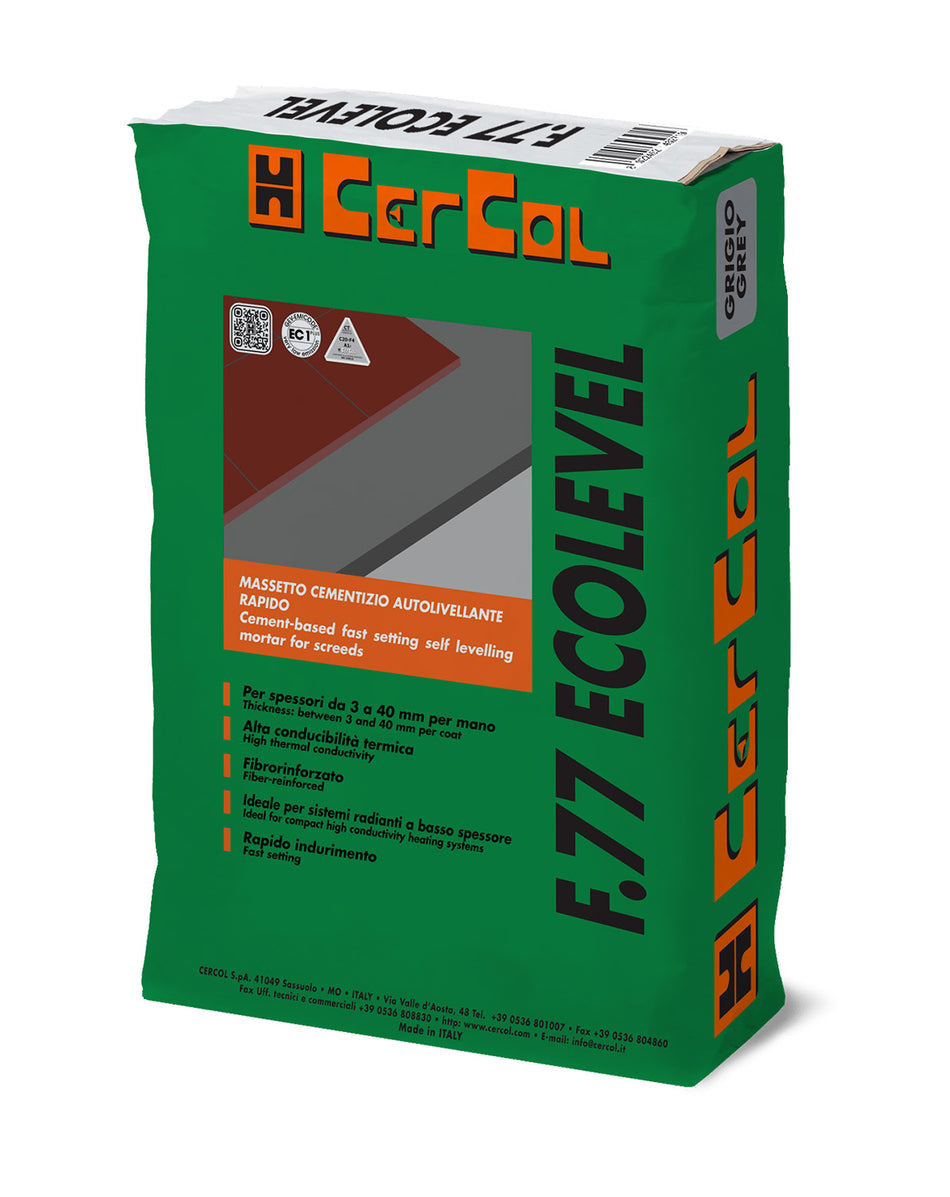 Massetto autolivellante grigio 25 kg F.77 ECOLEVEL CERCOL