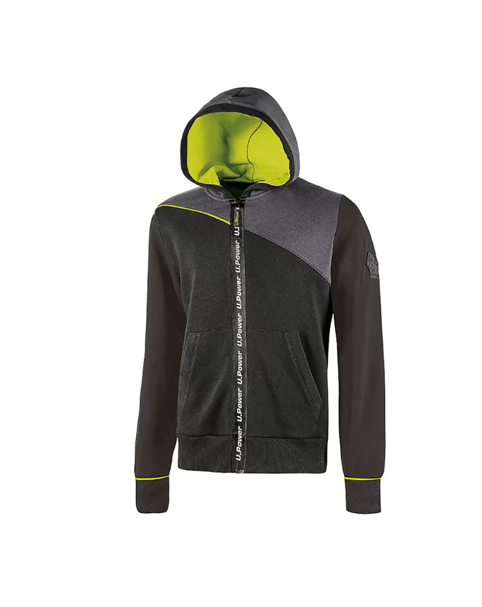 Felpa da lavoro full zip nera JUPITER U-POWER