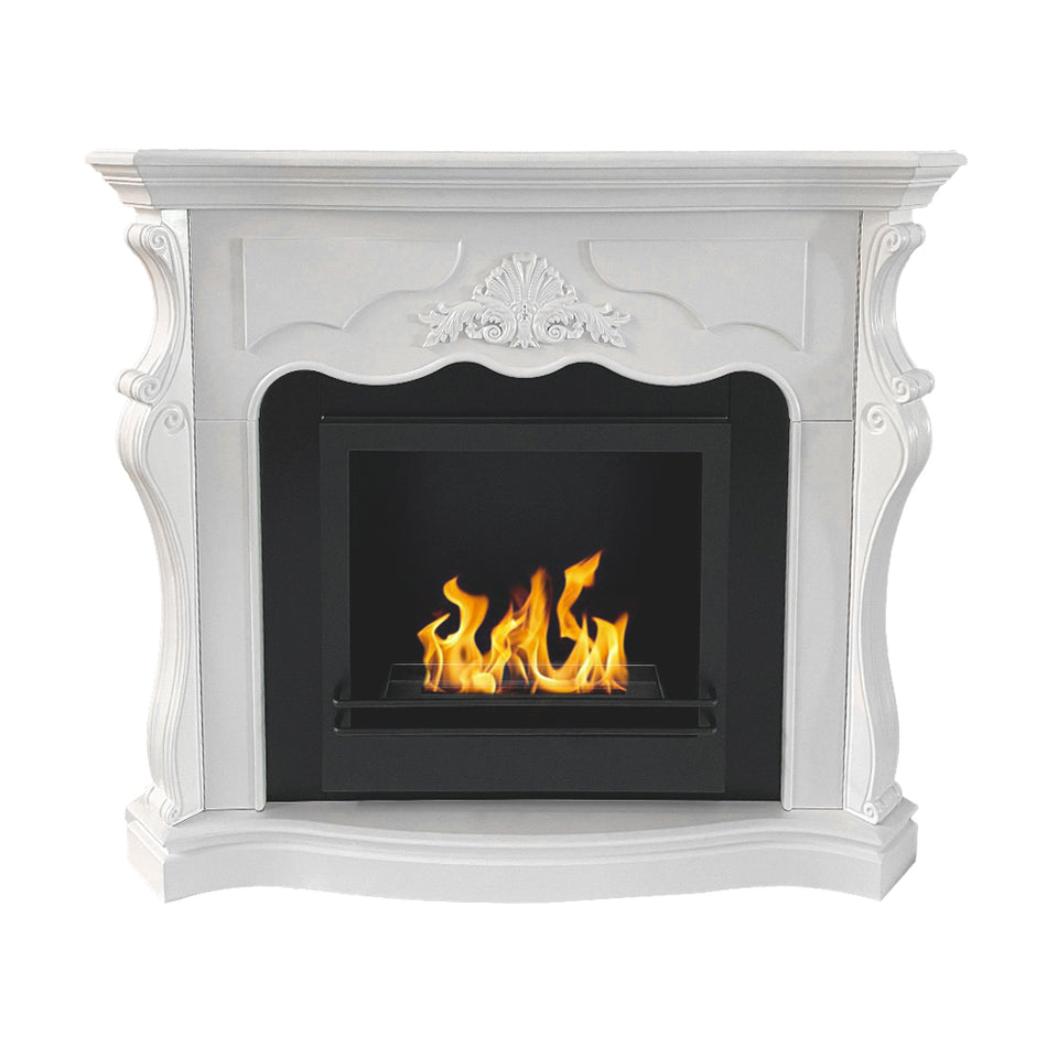 Camino a bioetanolo da terra Parigi in legno Bianco L123xP39xH100