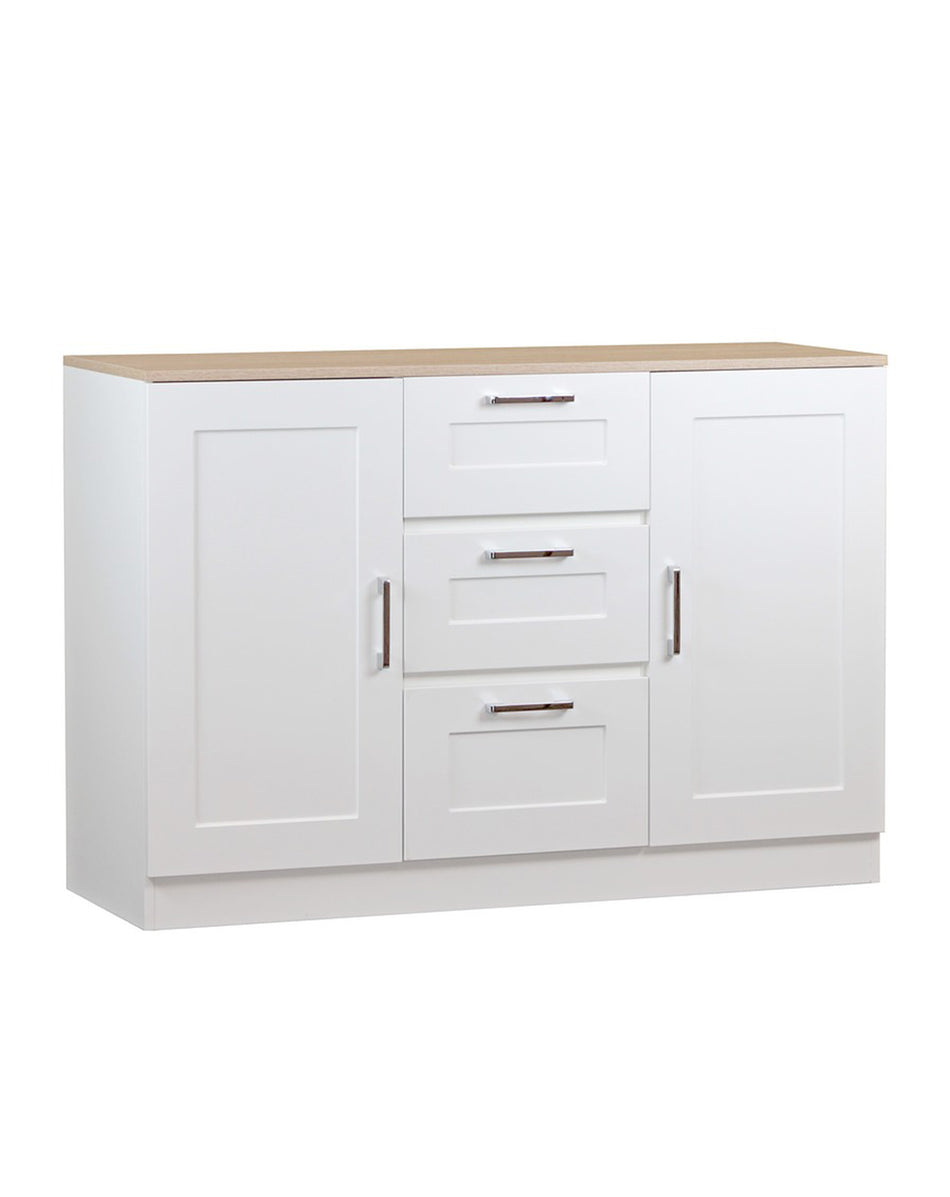Credenza bianca con top in legno WE HOME