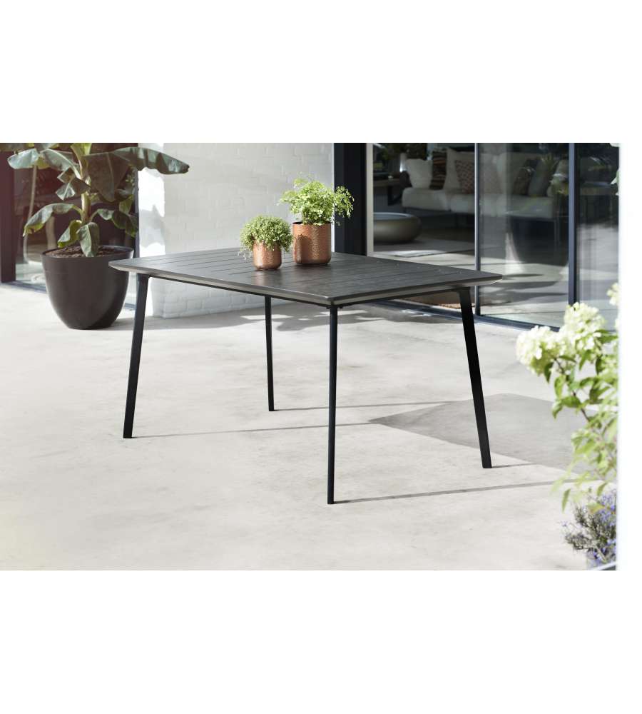 METALEA TABLE - 146X87X75H -  FINITURA EFFETTO METALLO COLORE: CAST IRON BRONZEART.K247274