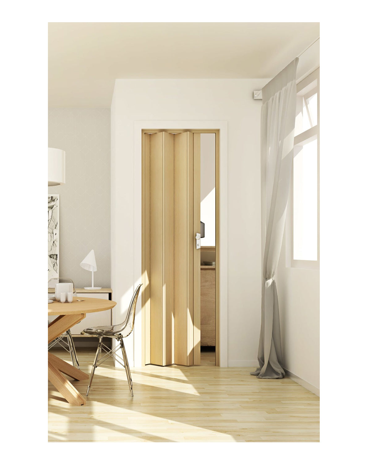 Porta A Soffietto 'MAYA' 83x214 Cm | Bianco Frassino - Foto 7